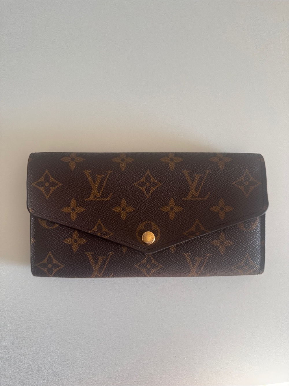 Louis Vuitton Monogram Canvas Envelope Wallet in Brown and Gold